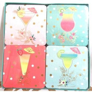 LADY JAYNE LTD. TROPICAL COCKTAIL COASTERS WITH RECIPES SET OF 12